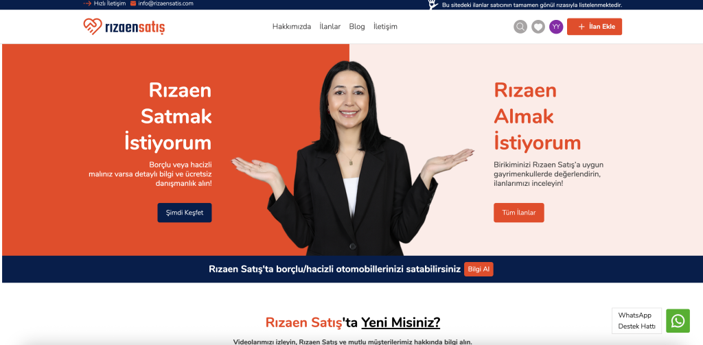 RizaenSatis.com Yeni Arayüzü İle Sizlerle